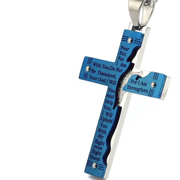 Sheer Stainless Steel Crucifix Cross Necklace Men
